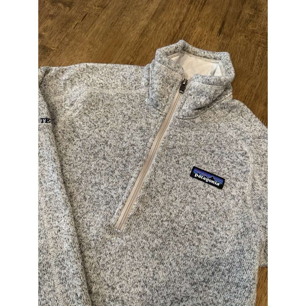 Patagonia Better Sweater Gray Birch White 1/4 Zip Fleece Pullover Women's XS